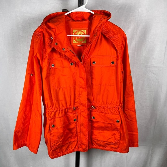 Michael Kors Jackets & Blazers - Michael Kors Orange Full Zip Hood Jacket Medium Ladies